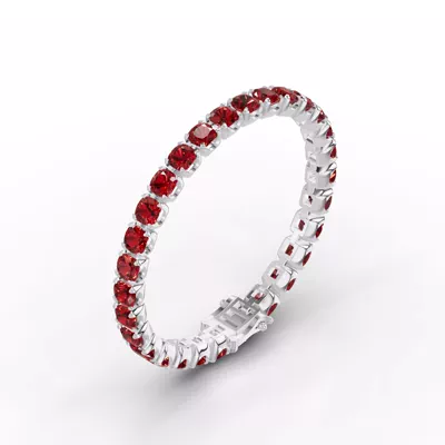 Garnet Cushion Gemstone Bracelet