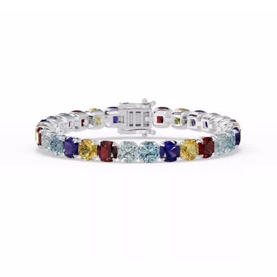 Multicolor Cushion Gemstone Bracelet