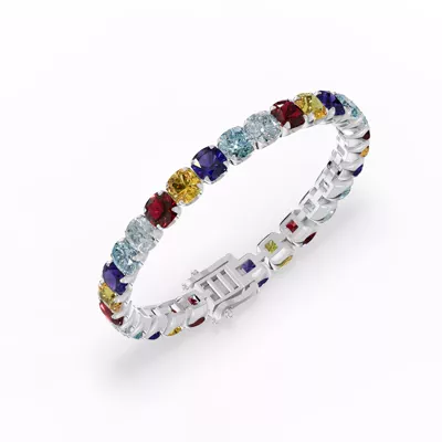 Multicolor Cushion Gemstone Bracelet