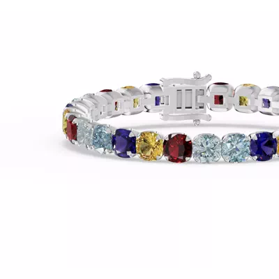 Multicolor Cushion Gemstone Bracelet
