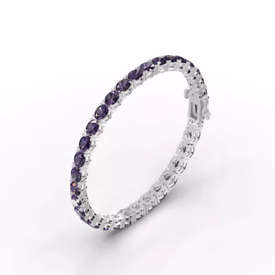 Oval Amethyst Tennis Bracelet
