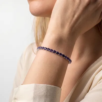 Oval Amethyst Tennis Bracelet