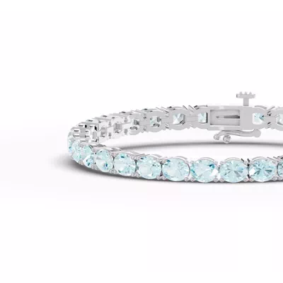 Oval Aquamarine Tennis Bracelet