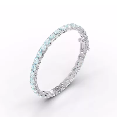 Oval Aquamarine Tennis Bracelet