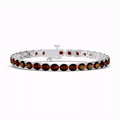 Oval Garnet Tennis Bracelet