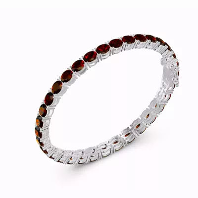 Oval Garnet Tennis Bracelet
