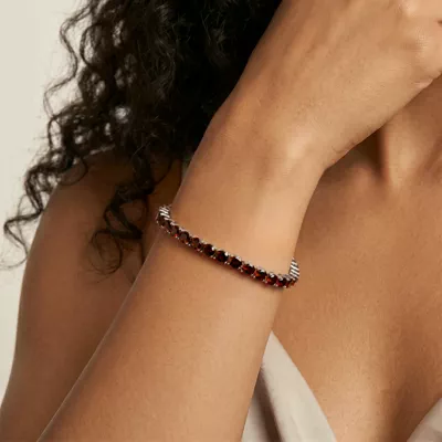 Oval Garnet Tennis Bracelet