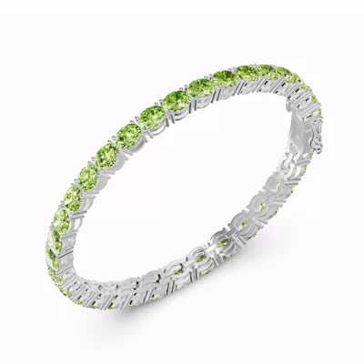 Oval Peridot Tennis Bracelet