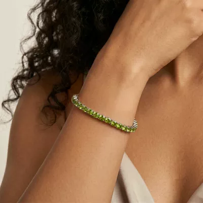 Oval Peridot Tennis Bracelet