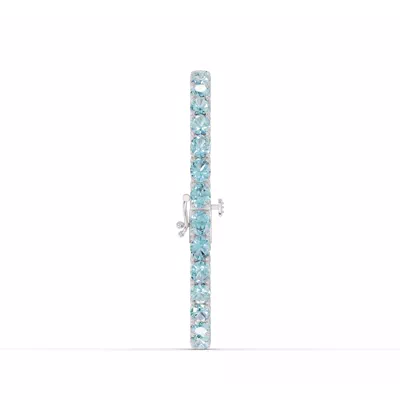 Oval Sky Blue Topaz Tennis Bracelet