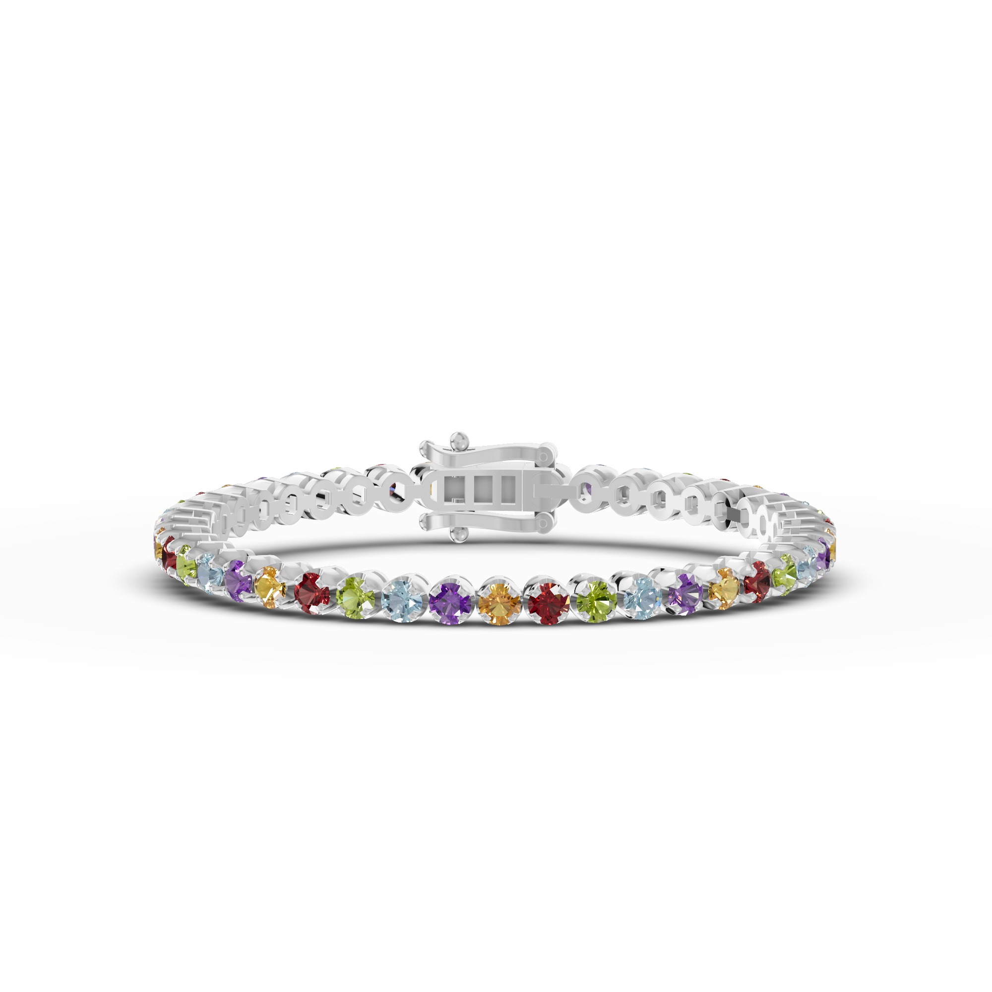 Multicolor Gemstone Tennis Bracelet