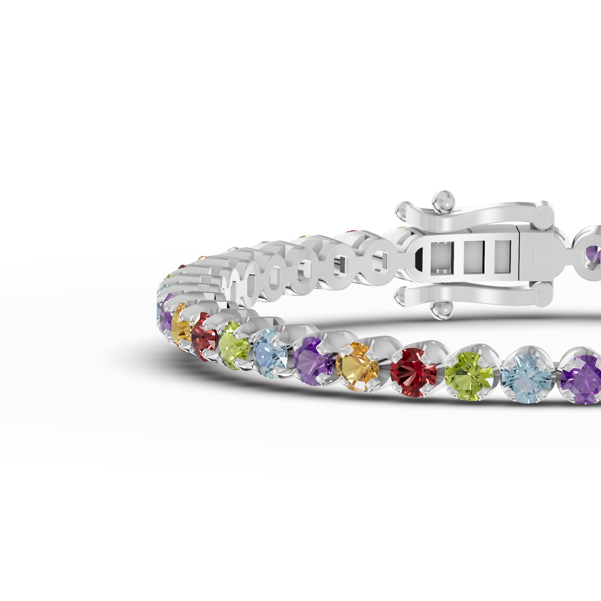 Multicolor Gemstone Tennis Bracelet