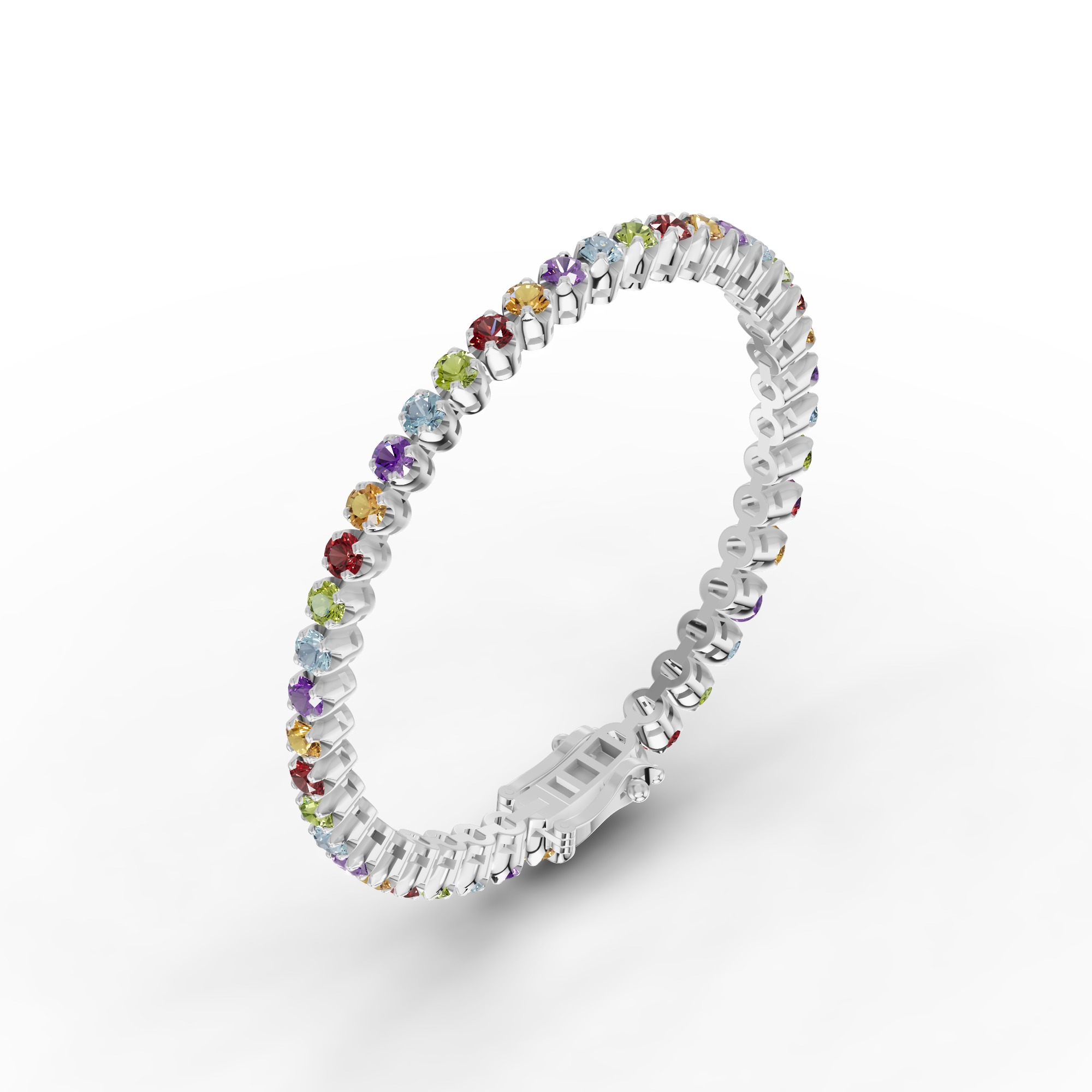 Multicolor Gemstone Tennis Bracelet