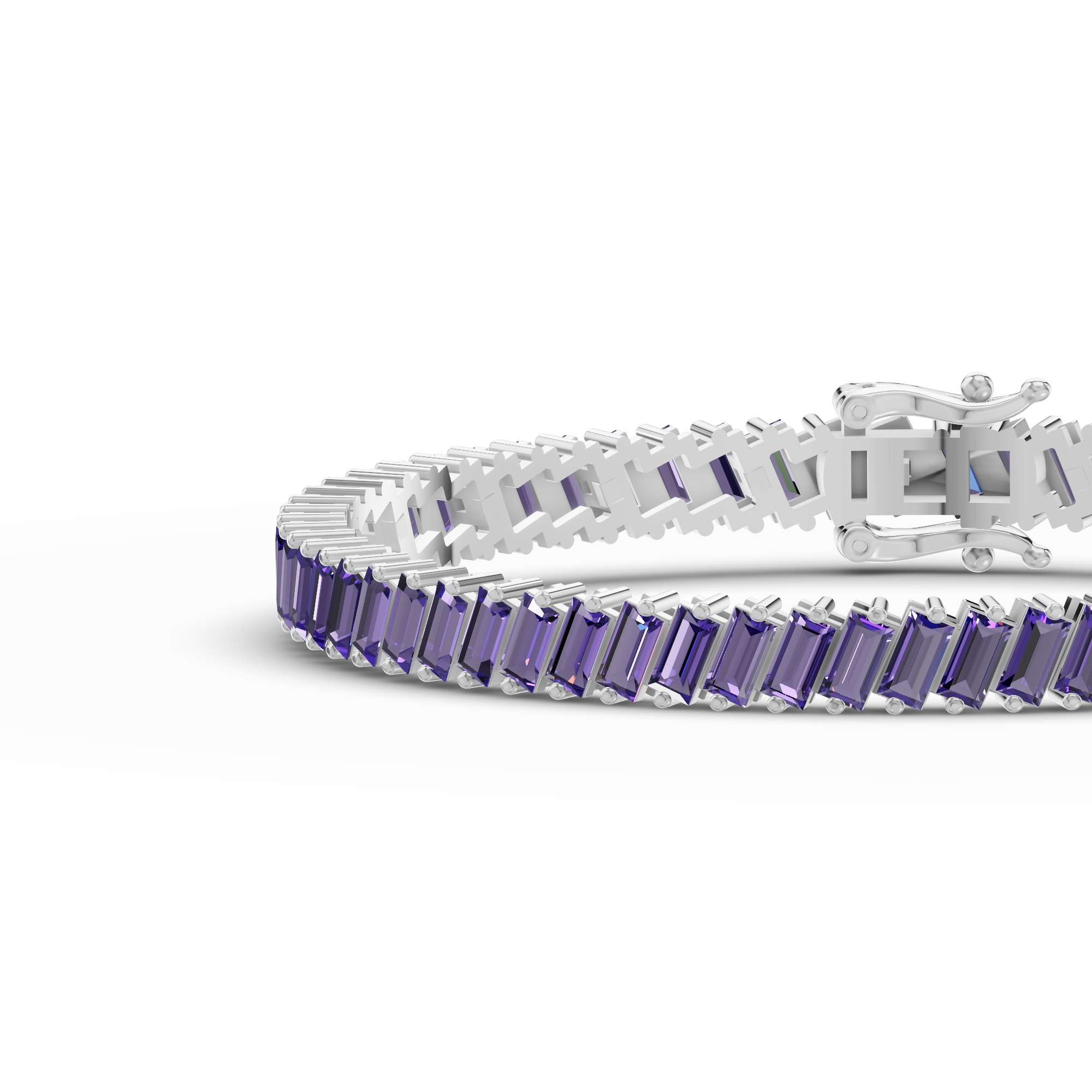 Amethyst Baguette Tennis Bracelet