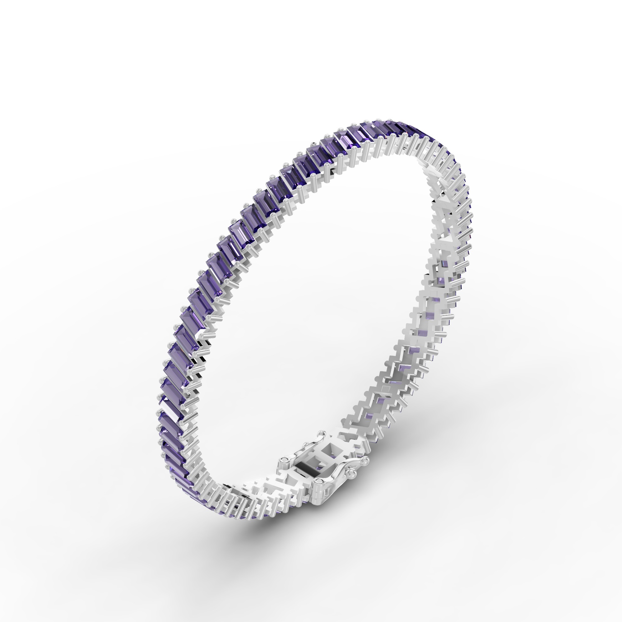 Amethyst Baguette Tennis Bracelet