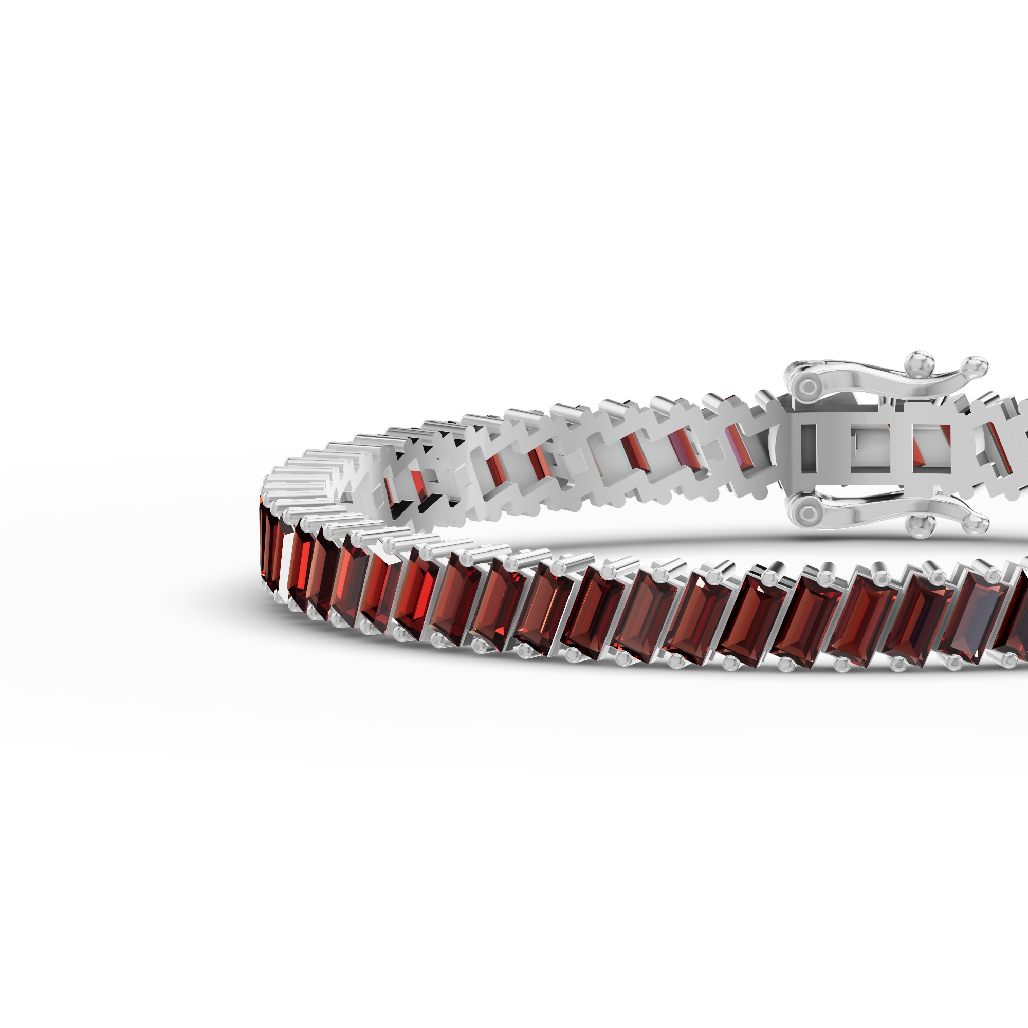 Garnet Baguette Tennis Bracelet