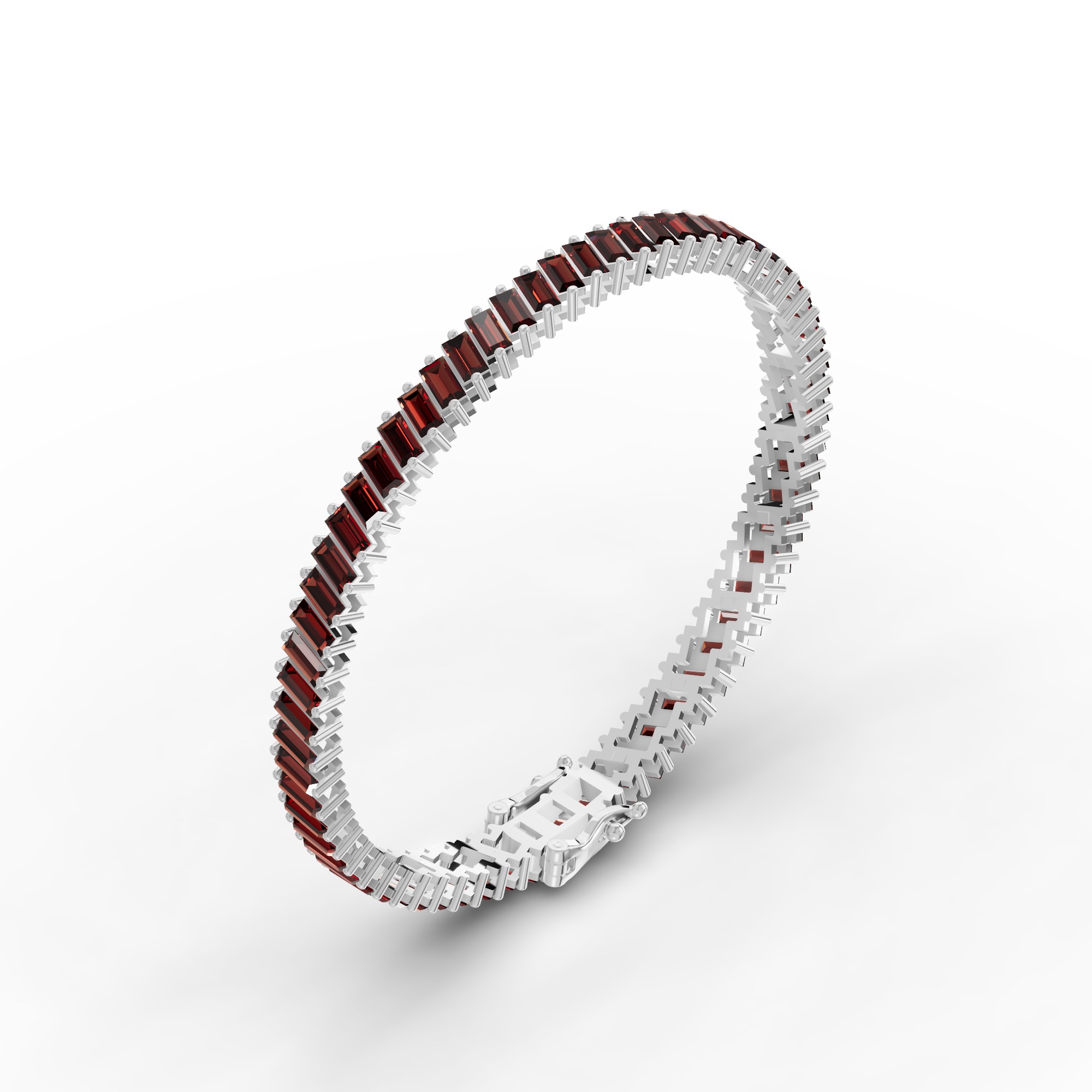 Garnet Baguette Tennis Bracelet