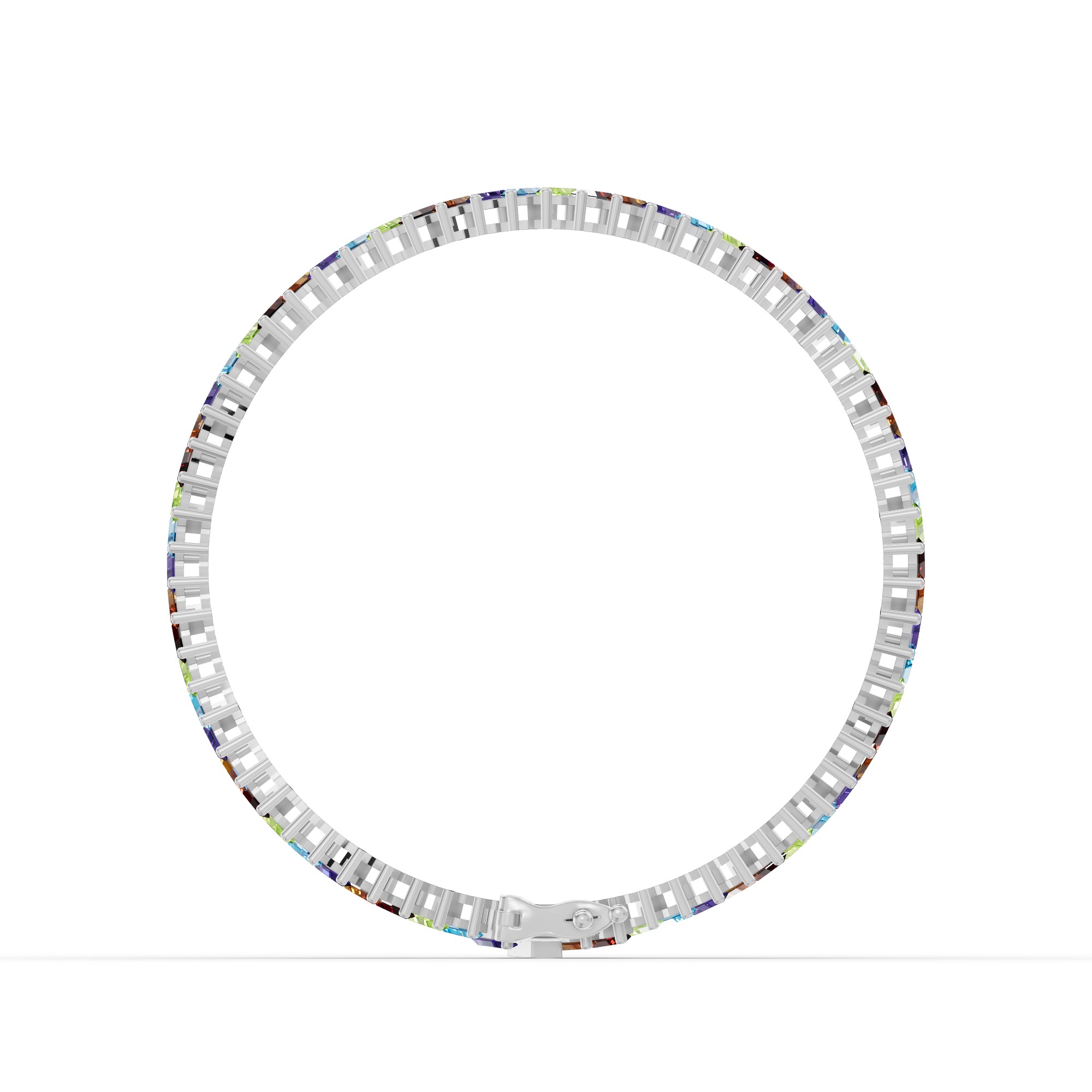 Multicolor Baguette Tennis Bracelet