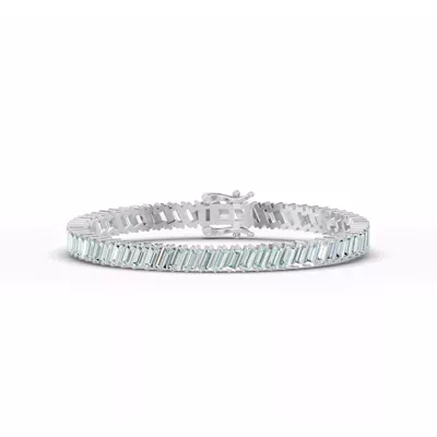 Sky Blue Topaz Baguette Tennis Bracelet