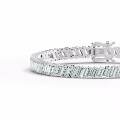 Sky Blue Topaz Baguette Tennis Bracelet