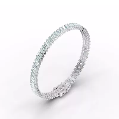 Sky Blue Topaz Baguette Tennis Bracelet