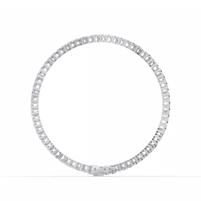 Sky Blue Topaz Baguette Tennis Bracelet
