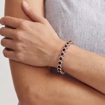 Garnet Beaded Bracelet
