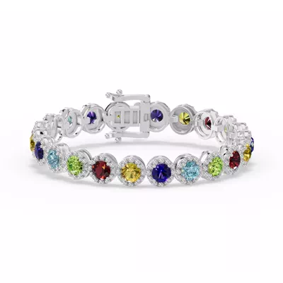 Rainbow Gemstone Beaded Bracelet