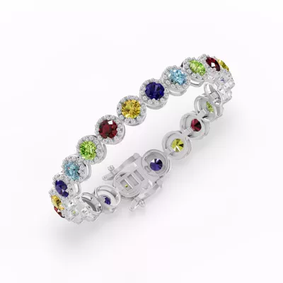 Rainbow Gemstone Beaded Bracelet