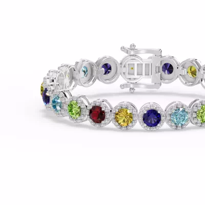 Rainbow Gemstone Beaded Bracelet