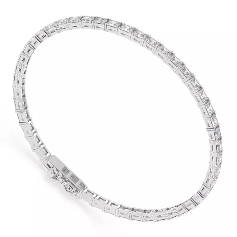 14K White Gold Radiant Cut Lab Diamond East-West Tennis Bracelet (5.10ct. tw.)