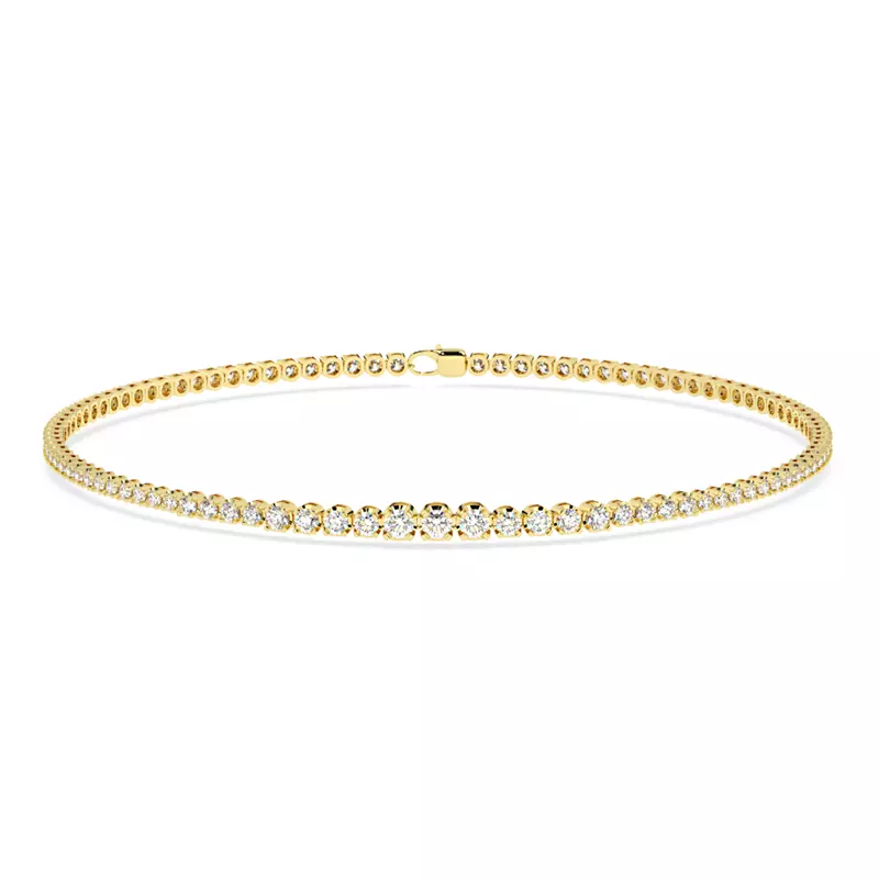 14K Yellow Gold Graduating Lab Diamond Tennis Bracelet