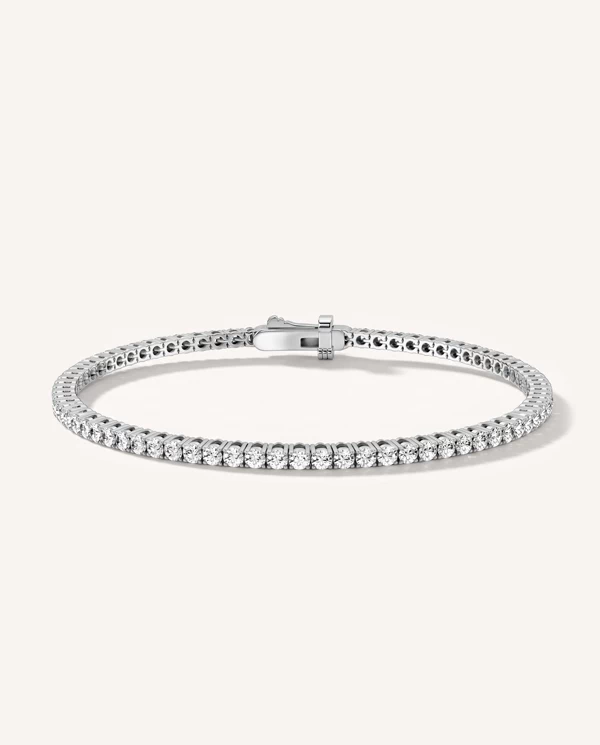 Diamond Bracelets Lab Diamond Silver Tennis Bracelet (3 ct. tw.)