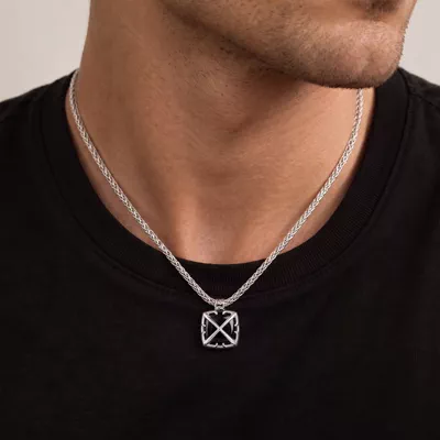 Double Arrow Onyx Necklace by Off-White