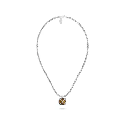 Double Arrow Tiger Eye Necklace by Off-White