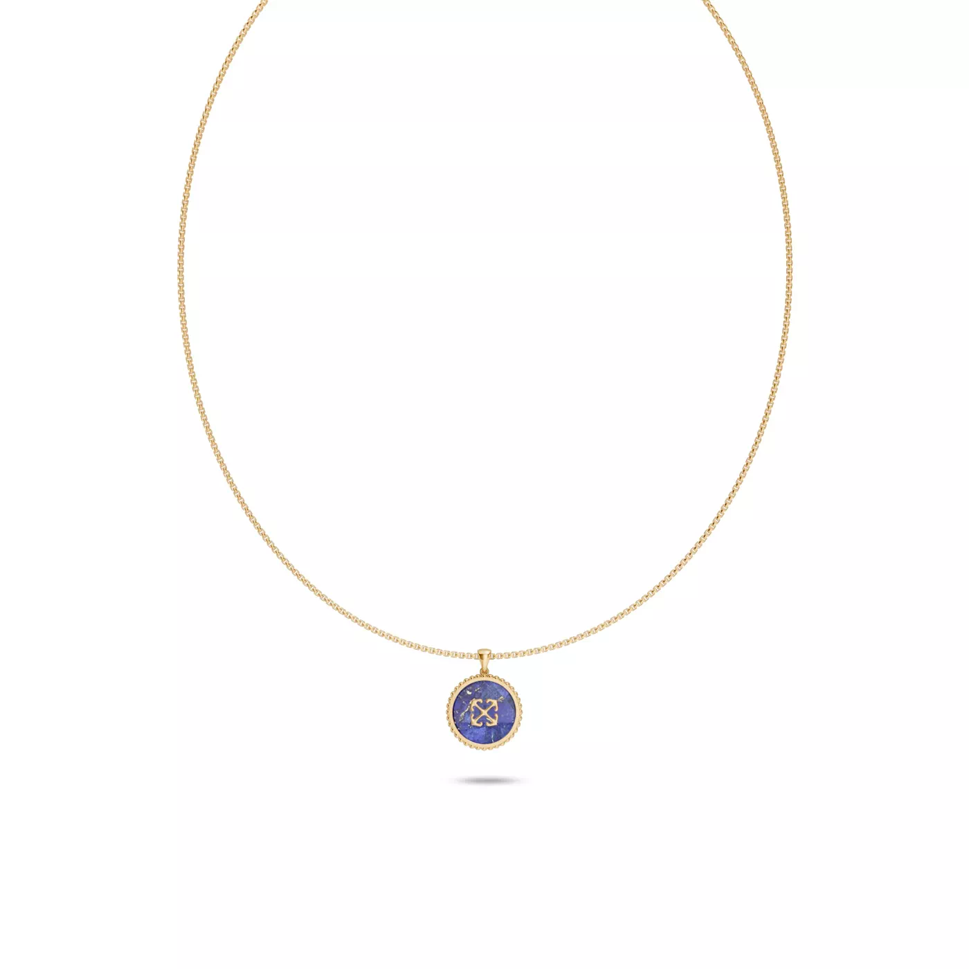 Double Arrow Lapis Medallion Necklace by Off-White