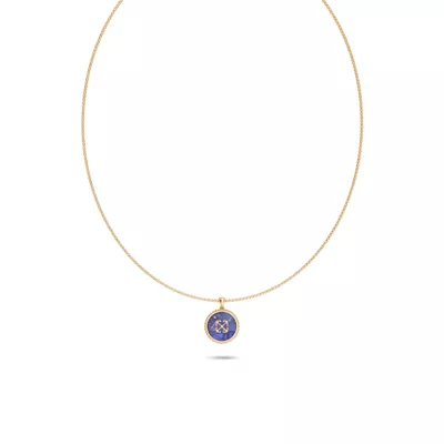 Double Arrow Lapis Medallion Necklace by Off-White