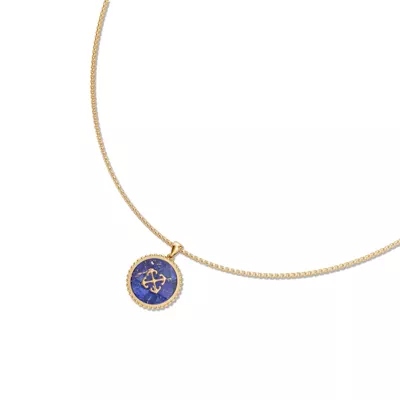 Double Arrow Lapis Medallion Necklace by Off-White