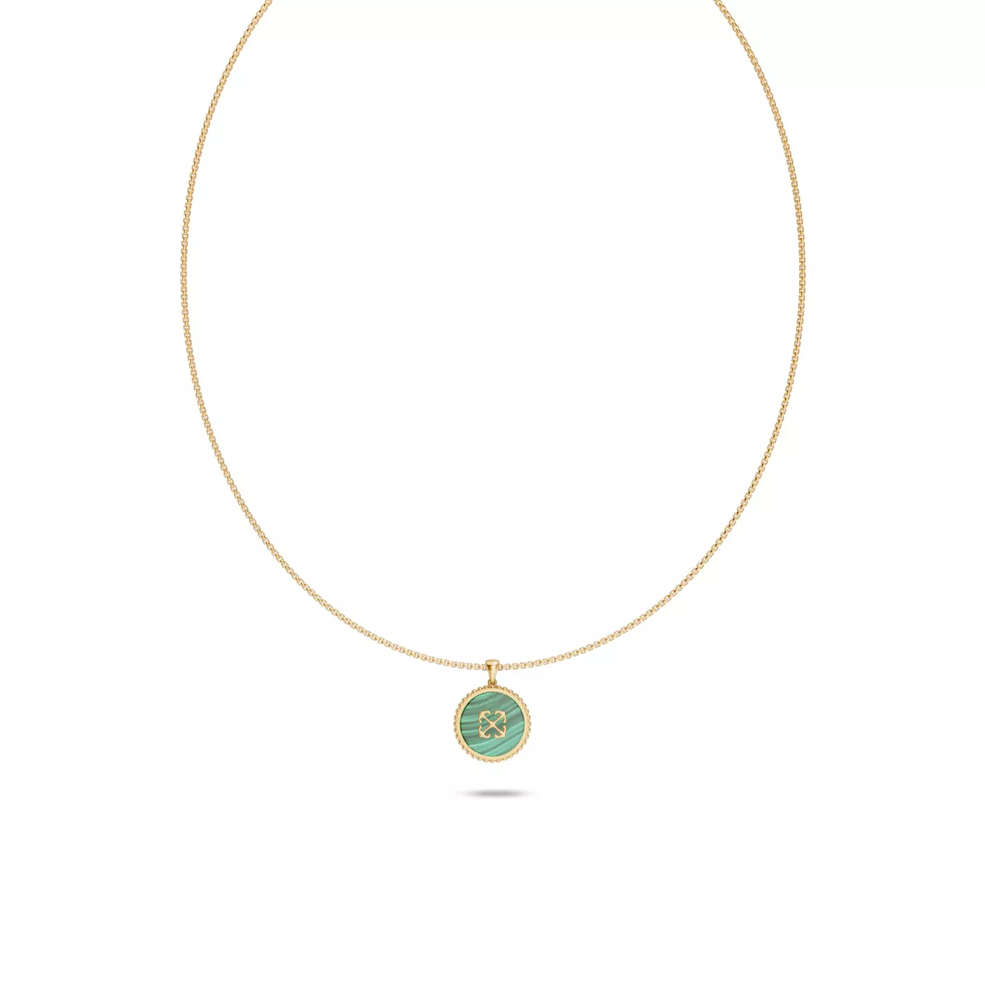 Double Arrow Malachite Medallion Necklace by Off-White