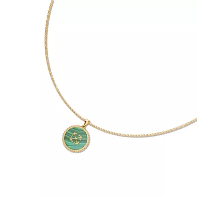 Double Arrow Malachite Medallion Necklace by Off-White