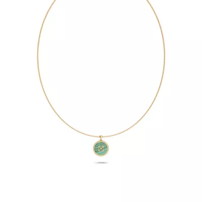 Double Arrow Malachite Medallion Necklace by Off-White