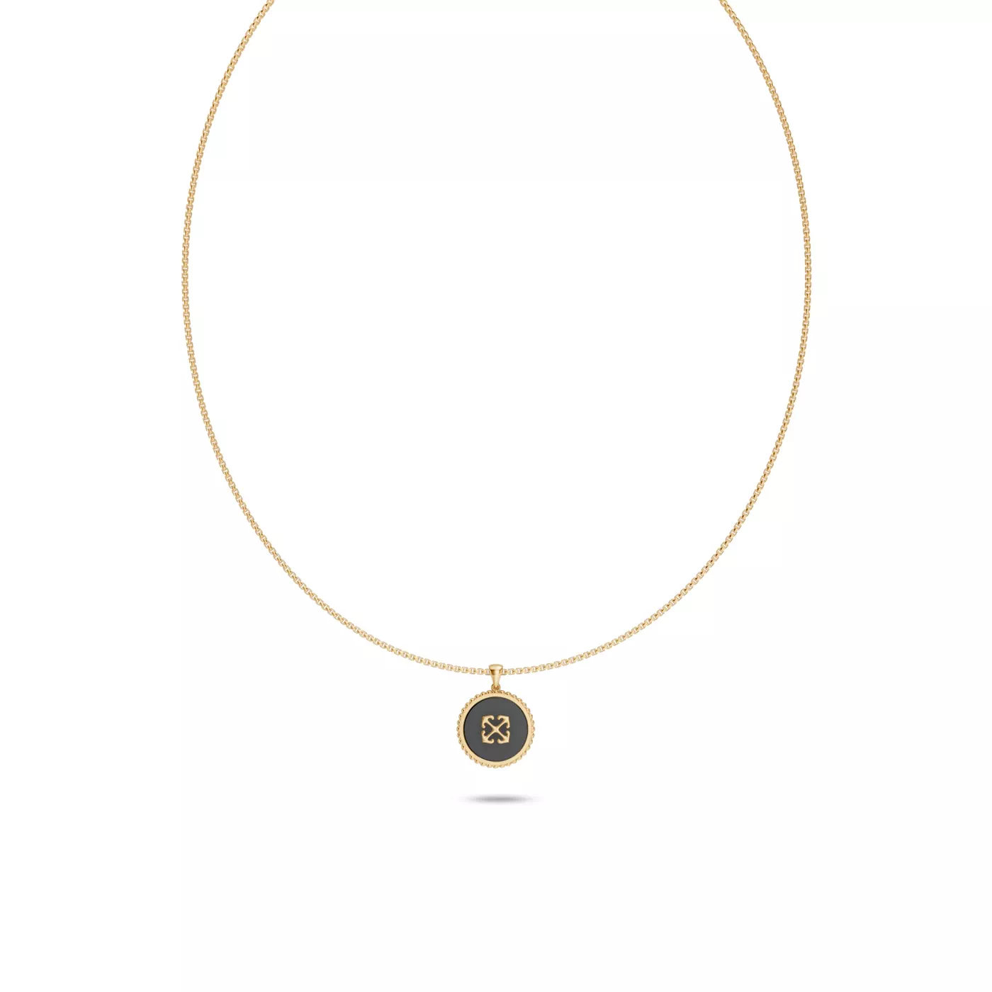Double Arrow Black Onyx Medallion Necklace by Off-White
