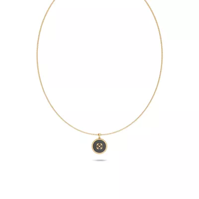 Double Arrow Black Onyx Medallion Necklace by Off-White
