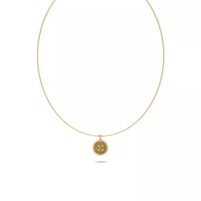 Double Arrow Tiger Eye Medallion Necklace by Off-White