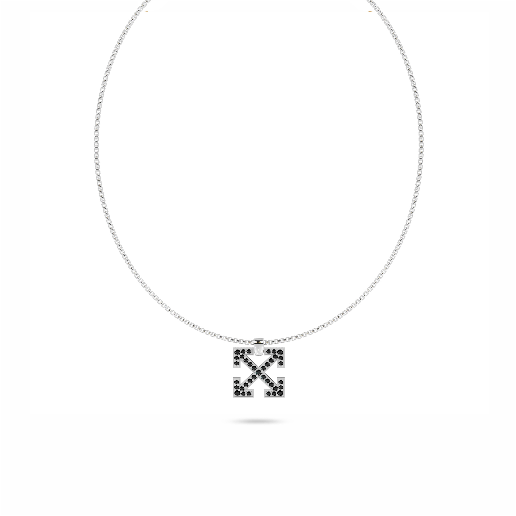 Double Arrow Black Lab Diamond Necklace by Off-White
