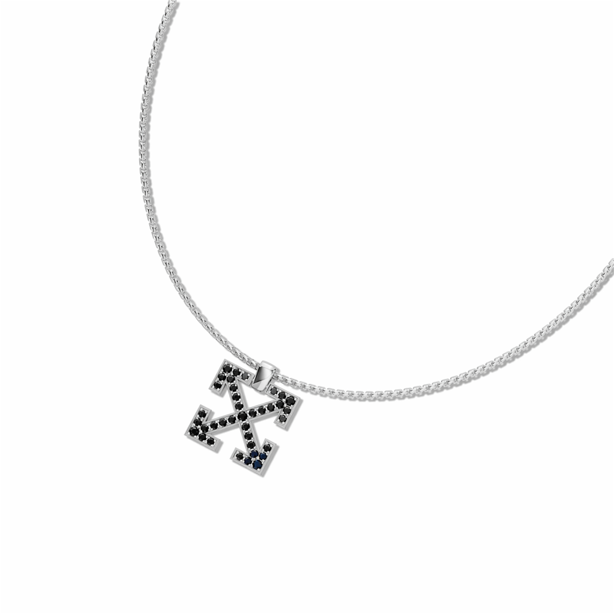 Double Arrow Black Lab Diamond Necklace by Off-White