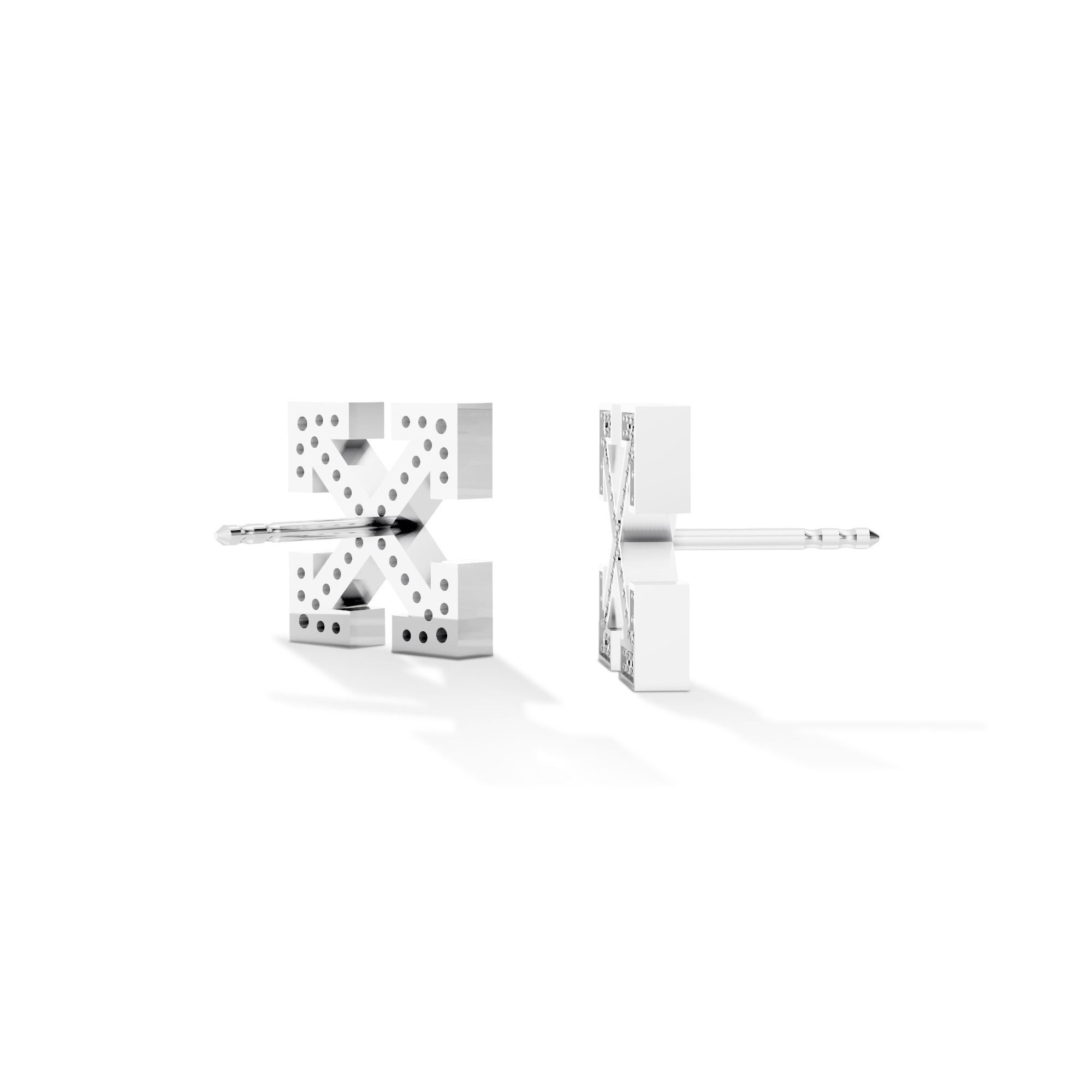 Double Arrow Black Lab Diamond Stud Earrings by Off-White