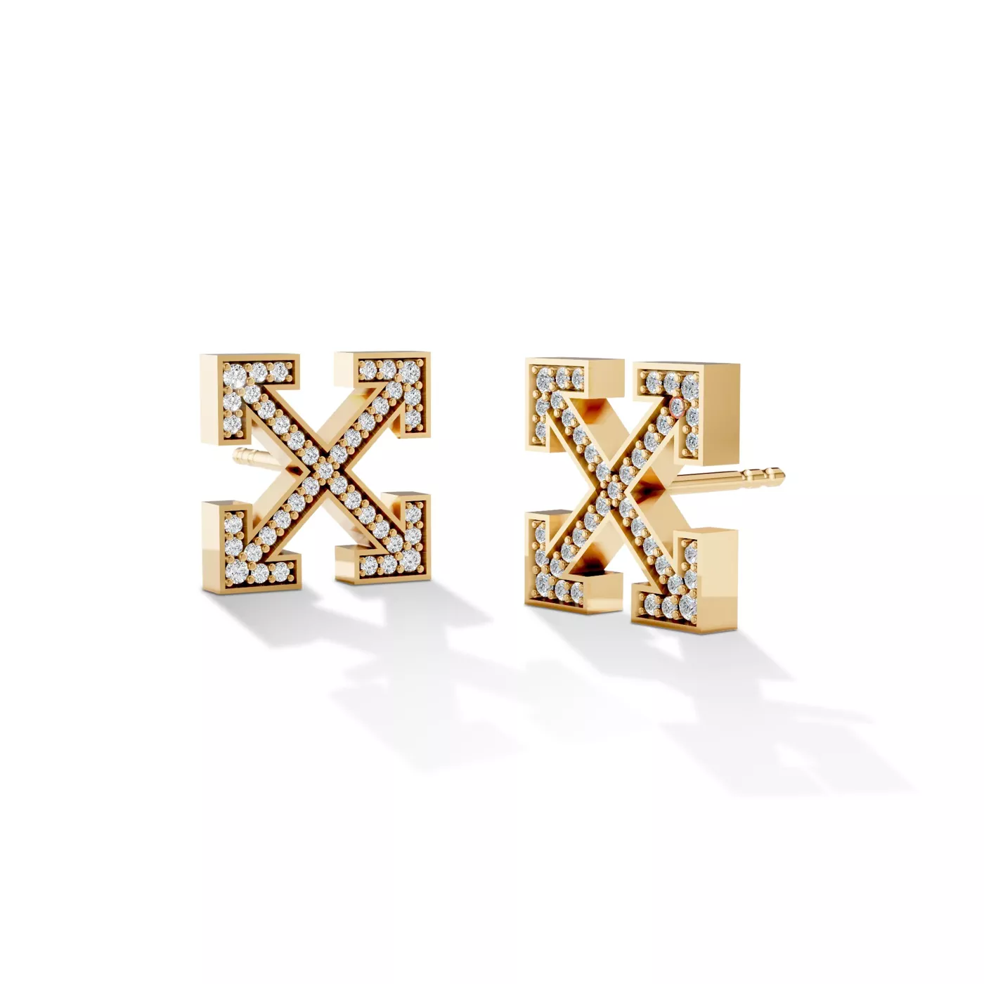 Double Arrow Lab Diamond Stud Earrings by Off-White