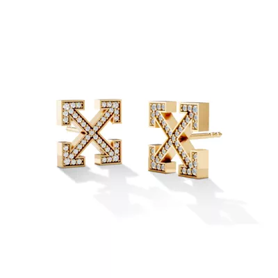 Double Arrow Lab Diamond Stud Earrings by Off-White