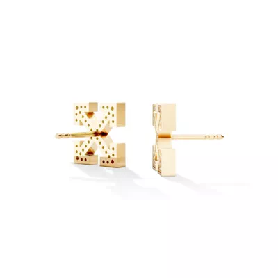 Double Arrow Lab Diamond Stud Earrings by Off-White